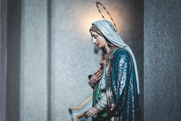 Catholic cathedral, Easter celebration with decorations and priests