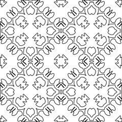 Geometric vector pattern with triangular elements. Seamless abstract ornament for wallpapers and backgrounds. Black and white colors. 