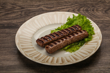 Two Grilled kebeb beef sausages