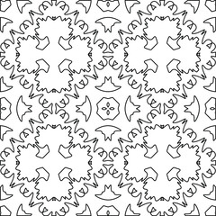 Geometric vector pattern with triangular elements. Seamless abstract ornament for wallpapers and backgrounds. Black and white colors. 