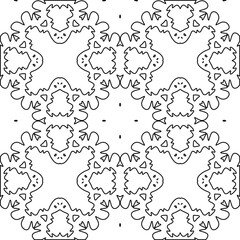 Geometric vector pattern with triangular elements. Seamless abstract ornament for wallpapers and backgrounds. Black and white colors. 