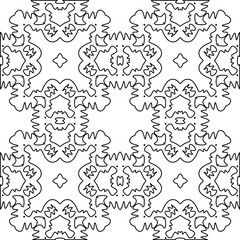 Geometric vector pattern with triangular elements. Seamless abstract ornament for wallpapers and backgrounds. Black and white colors. 