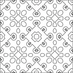 Geometric vector pattern with triangular elements. Seamless abstract ornament for wallpapers and backgrounds. Black and white colors. 