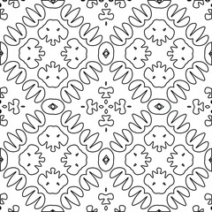 Geometric vector pattern with triangular elements. Seamless abstract ornament for wallpapers and backgrounds. Black and white colors. 