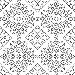 Geometric vector pattern with triangular elements. Seamless abstract ornament for wallpapers and backgrounds. Black and white colors. 