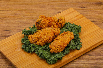 Hot fried crispy chicken wings