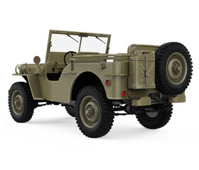 Fototapeta premium Military Vehicle Car Isolated