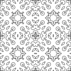 Geometric vector pattern with triangular elements. Seamless abstract ornament for wallpapers and backgrounds. Black and white colors. 