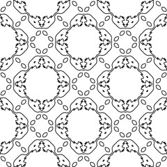  Geometric vector pattern with triangular elements. Seamless abstract ornament for wallpapers and backgrounds. Black and white colors. 