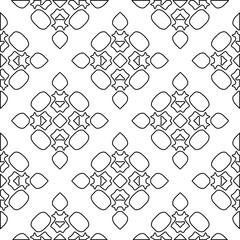  Geometric vector pattern with triangular elements. Seamless abstract ornament for wallpapers and backgrounds. Black and white colors. 