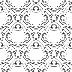  Geometric vector pattern with triangular elements. Seamless abstract ornament for wallpapers and backgrounds. Black and white colors. 