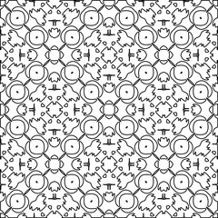  Geometric vector pattern with triangular elements. Seamless abstract ornament for wallpapers and backgrounds. Black and white colors. 