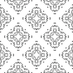  Geometric vector pattern with triangular elements. Seamless abstract ornament for wallpapers and backgrounds. Black and white colors. 