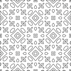  Geometric vector pattern with triangular elements. Seamless abstract ornament for wallpapers and backgrounds. Black and white colors. 