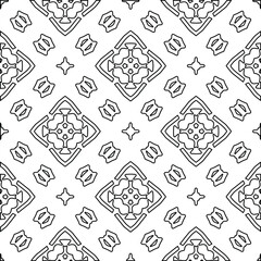  Geometric vector pattern with triangular elements. Seamless abstract ornament for wallpapers and backgrounds. Black and white colors. 
