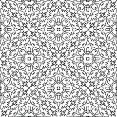  Geometric vector pattern with triangular elements. Seamless abstract ornament for wallpapers and backgrounds. Black and white colors. 