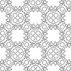 Geometric vector pattern with triangular elements. Seamless abstract ornament for wallpapers and backgrounds. Black and white colors. 