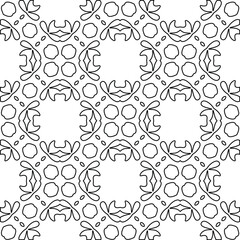 Geometric vector pattern with triangular elements. Seamless abstract ornament for wallpapers and backgrounds. Black and white colors. 