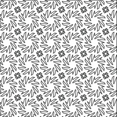  Geometric vector pattern with triangular elements. Seamless abstract ornament for wallpapers and backgrounds. Black and white colors. 