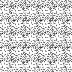  Geometric vector pattern with triangular elements. Seamless abstract ornament for wallpapers and backgrounds. Black and white colors. 