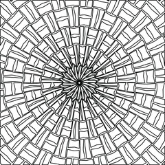 
 Geometric vector mandala with triangular elements. abstract ornament for wallpapers and backgrounds. Black and white colors. 