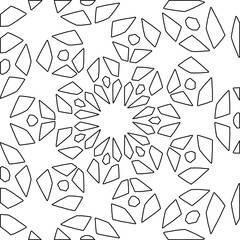 
 Geometric vector mandala with triangular elements. abstract ornament for wallpapers and backgrounds. Black and white colors. 