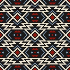 Aztecs seamless pattern. Tribal ethnic ornament. Geometric abstract background. Traditional indian fashion print. Tribal pattern mexican trendy folk vector texture.