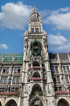 New town hall in the northern part of Marienplatz square. Munich, Germany