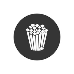 Popcorn white icon in flat style. Vecto