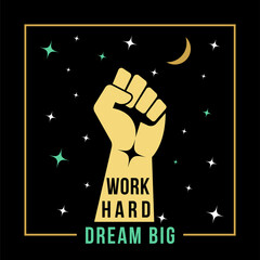 Never Give Up concept vector illustration. Work hard, Dream Big. - 425268616