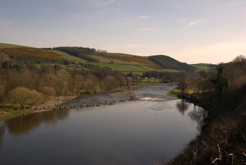 looking upwards on River Tweed