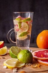 water with lemon and grapefruit