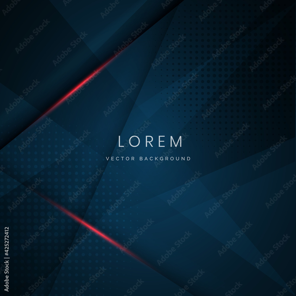 Aufkleber abstract dark blue geometric overlapping background with red light and space for your text. modern c