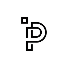 p i pi ip initial logo design vector template