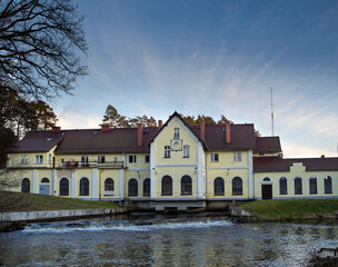 hydroelectric power station  on the river Lupawa, Poland