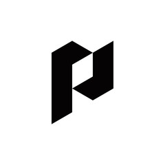 p j i pj pi initial logo design vector template