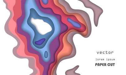 Vector background. 3D abstract paper art style, design layout for business presentations, flyers, posters, prints, cards, brochure cover.