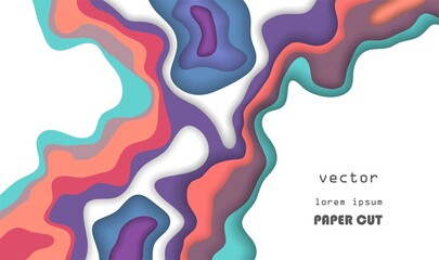 Vector background. 3D abstract paper art style, design layout for business presentations, flyers, posters, prints, cards, brochure cover.