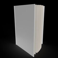 3D rendering of an open book on a solid background