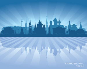 Fototapeta premium Yaroslavl Russia city skyline vector silhouette