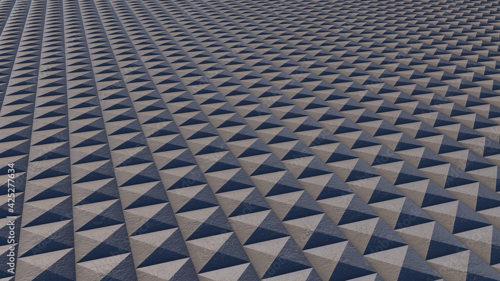 Poster gray metal textured triangles in the form of a simulation of pyramids. desktop wallpaper. suitable f