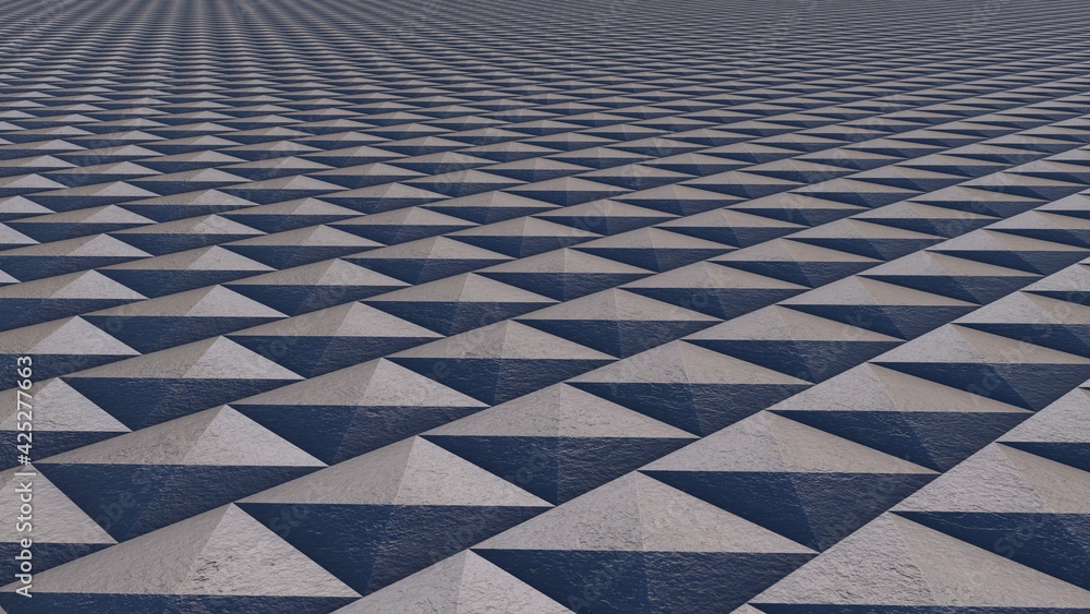 Poster gray metal textured triangles in the form of a simulation of pyramids. desktop wallpaper. suitable f