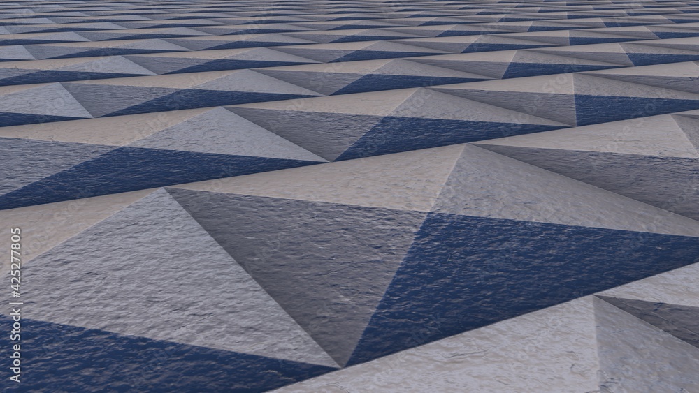 Poster gray metal textured triangles in the form of a simulation of pyramids. desktop wallpaper. suitable f
