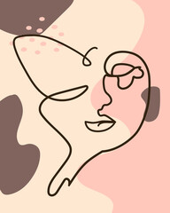 butterfly Surreal Faces Continuous line, faces and hairstyle, fashion concept, woman beauty minimalist, illustration pretty sexy. Contemporary portrait.
