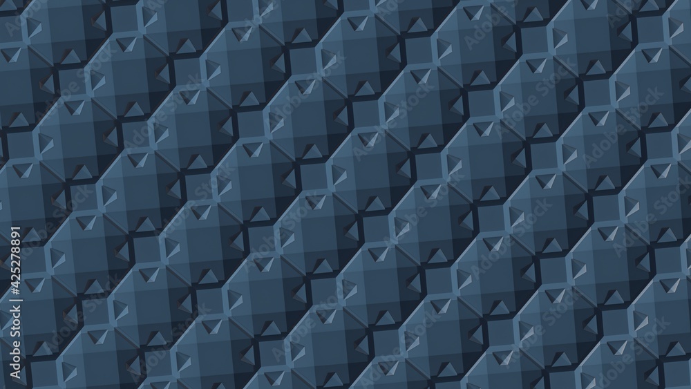 Poster technological plane from volumetric squares and triangles. abstract texture or wallpaper for a deskt