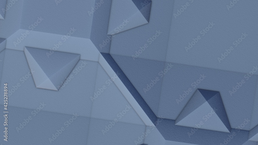 Poster technological plane from volumetric squares and triangles. abstract texture or wallpaper for a deskt