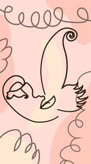 butterfly Surreal Faces Continuous line, faces and hairstyle, fashion concept, woman beauty minimalist, illustration pretty sexy. Contemporary portrait.