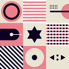 Abstract geometric shapes and form simple pattern composition backgroud