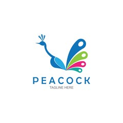 Peacock logo design vector template