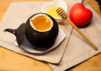 Black radish with honey.Natural honey cough syrup .